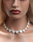 Fully iced interlaced heart 3D links necklace chain egan Thee Stallion hip hop jewelry celebrities jewelers diamond necklace bracelet ankle ring