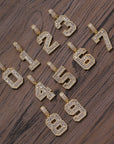 Custom number baguette pendant necklace chain dialmond fully iced instagram famous rapper jewelry hip hop top jewelers
