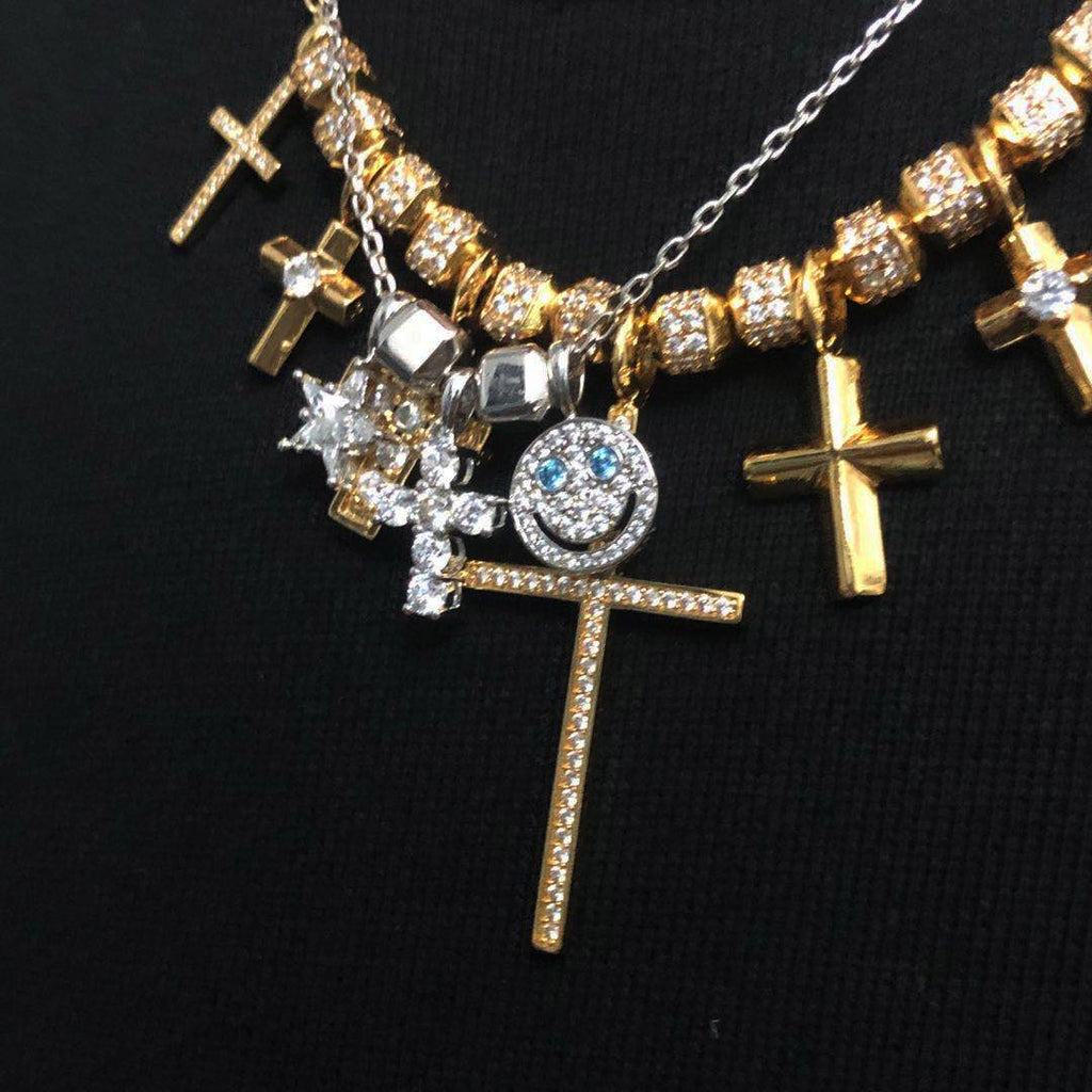 EYEFUNNY smiling face pendant necklace chain diamond vvs アイファニー POGGY KIM JONES VIRGIL JBALVIN