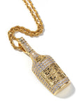 Hennessy dripped bottle pendant necklace chain saweetie my type juice world diamond gold