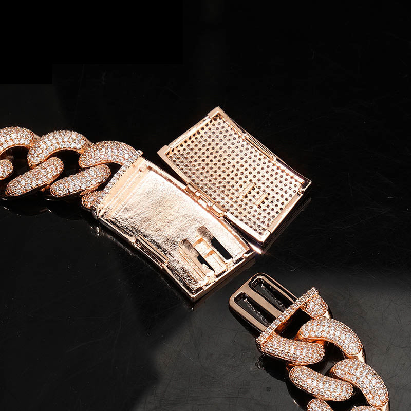 20mm cuban link necklace bracelet fully iced micro pave diamond travis scott playboi carti asap rocky ian connor vlone vvs