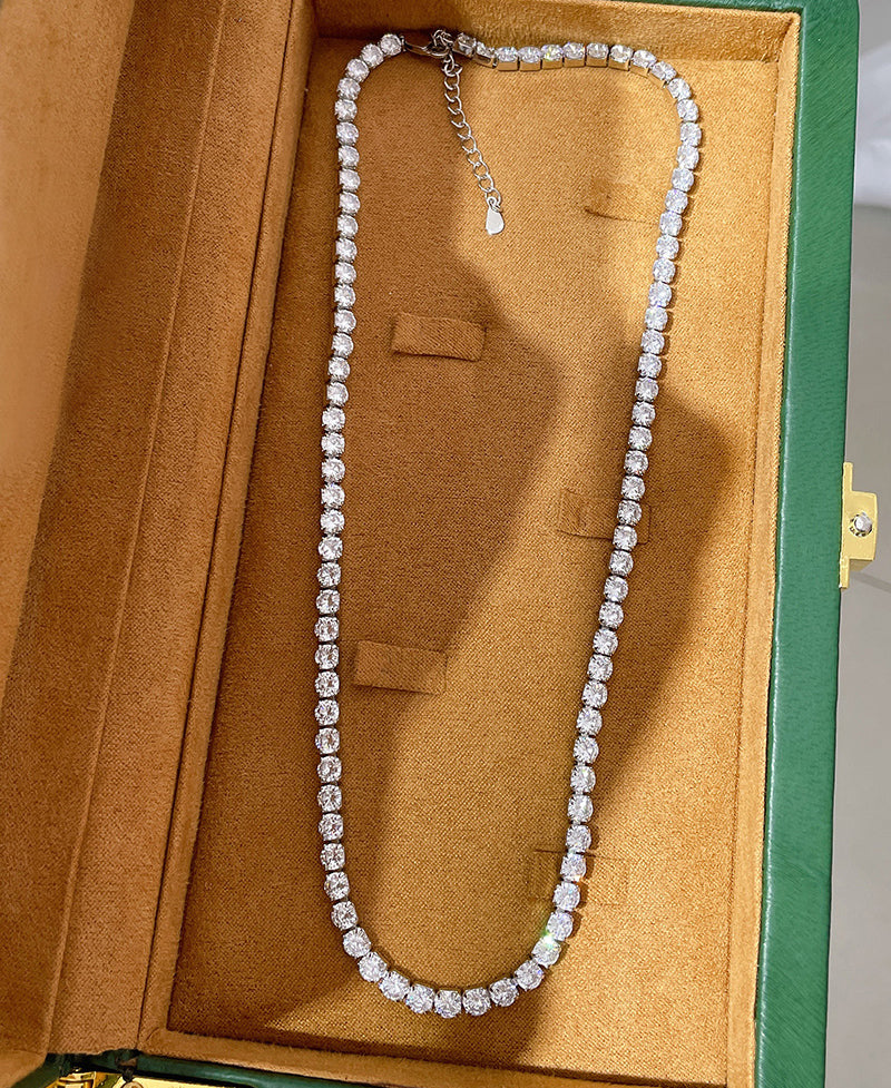 harry winston Tennis Necklace diamond 925 silver white gold diamonds