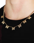 Farfetch Eyefunny diamond butterfly pendant choker necklace