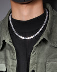Emerald Cut Diamond Eternity Line Tennis Bracelet in white gold diamonds fine jewelery celebrity jewelers