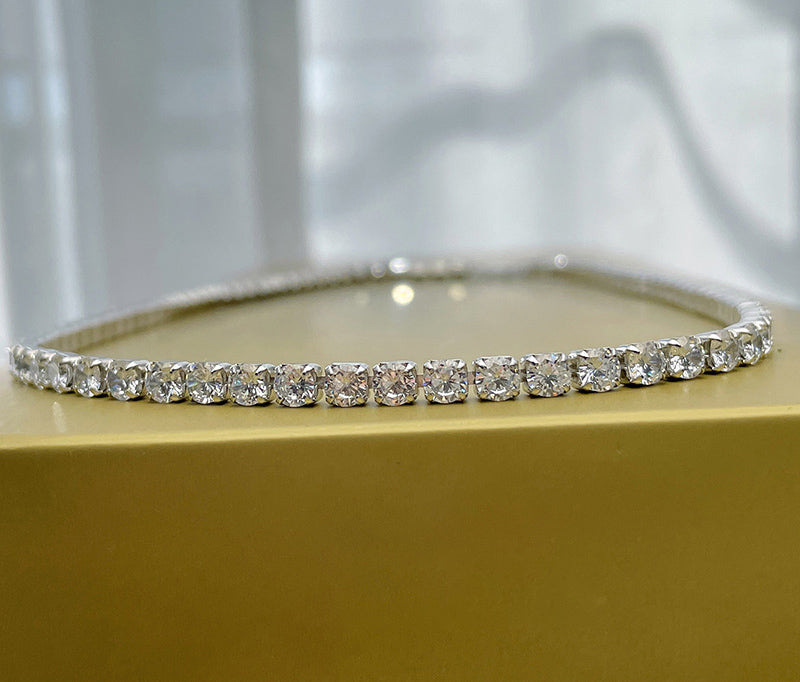 harry winston Tennis Necklace diamond 925 silver white gold diamonds
