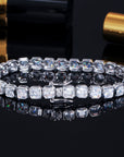 Emerald-Cut Diamond Eternity Line Tennis Bracelet in white gold travis scott
