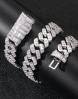 17mm fully iced baguette diamond cuban link necklace chain White Gold yellow gold asap rocky playboi carti lil uzi vert hip hop jewelry custom made