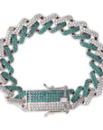 two tone curb cuban link bracelet blueface diamond gold buy travis scott