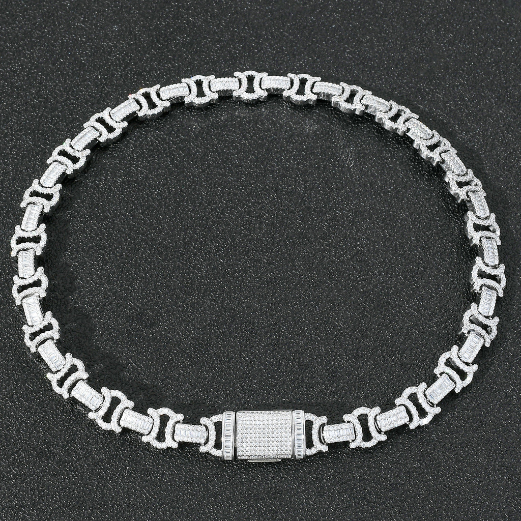 Vintage 13mm C de Cartier double CC baguette necklace cuban link chain interlaced diamond necklace rapper trap music playboi carti