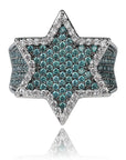 Hexagon Franklin mint star ring two tone diamond vvs ifandco on migos blueface bust down