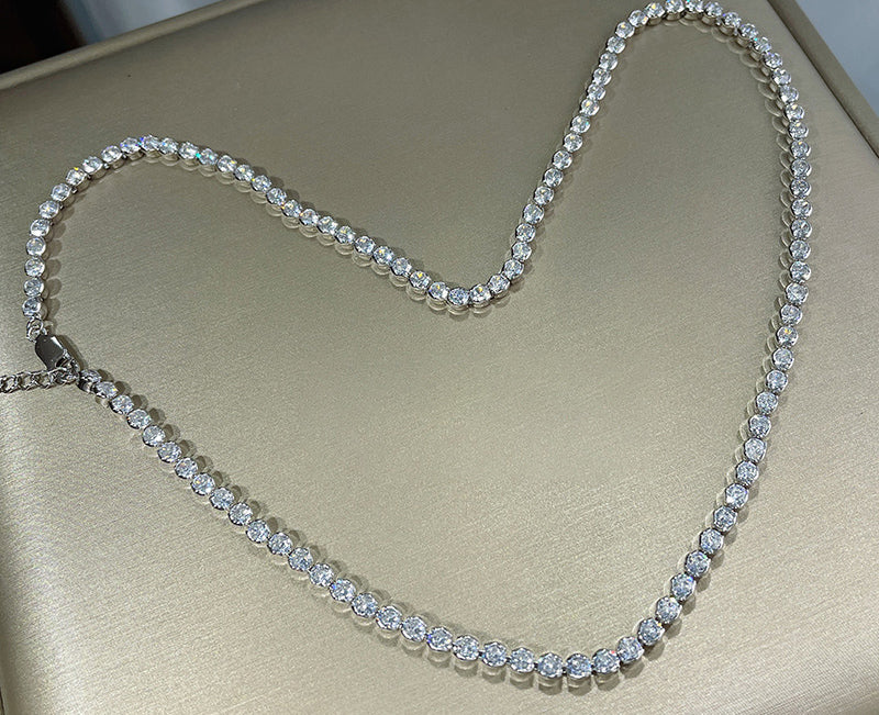 harry winston Tennis Necklace diamond 925 silver white gold diamonds