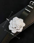 Piaget rose diamond bangle bracelet watch leather strap diamonds