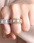 halo rectangle eternity engagement ring kylie jenner travis gifted diamond ring
