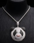 Fully iced Panda diamond pendant necklace chain as seen on Jackson Wang Got7 kpop fans buy panthepack
