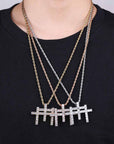 GUNNA cross TRIPLE pendant & necklace with free matching chain included.