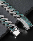 two tone curb cuban link bracelet blueface diamond gold buy travis scott