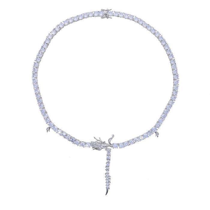 Dragon diamond tennis link choker White Gold shopgld ifandco diamond custom hip hop jewelry jewelers custom hollywood nba