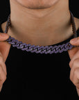 14mm curb cuban link necklace chain two row diamond purple black gold haze trap liluzivert drake travis scott shopgld diamond ifandco icebox jewelry hip hop rappers