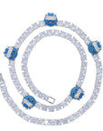 Emoji frozen freeze too icy diamond tennis link necklace chain short choker