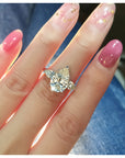 asap rocky pear diamond ring unique three stone engagement ring jeweler vvs