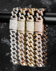 curb cuban link 14mm necklace bracelet chain fully iced custom clasp diamond ifandco