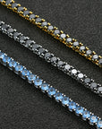 Solitaire Onyx 1 Row Tennis Link Chain Hip Hop Jewelry 4mm diamond tennis link necklace rapper