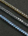 Solitaire Onyx 1 Row Tennis Link Chain Hip Hop Jewelry 4mm diamond tennis link necklace rapper