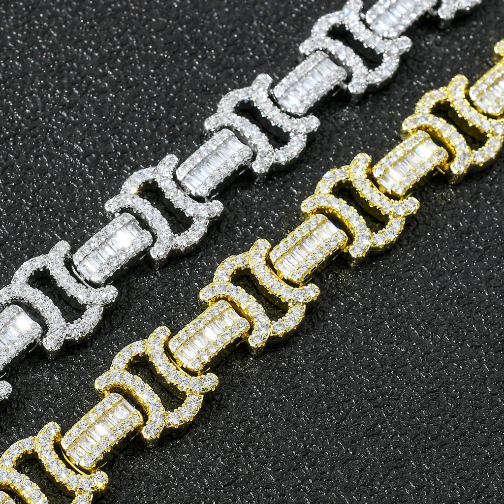 Vintage 13mm C de Cartier double CC baguette necklace cuban link chain interlaced diamond necklace rapper trap music playboi carti