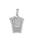 Emoji french fries pendant & necklace with free matching chain free shipping white gold diamond emoji necklace chain
