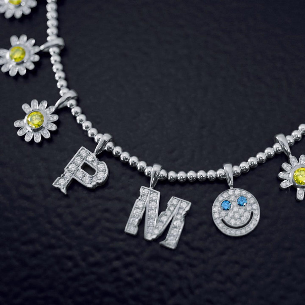 EYEFUNNY diamond daisy smiling face pendant necklace chain gdragon peaceminusone アイファニー POGGY KIM JONES VIRGIL JBALVIN