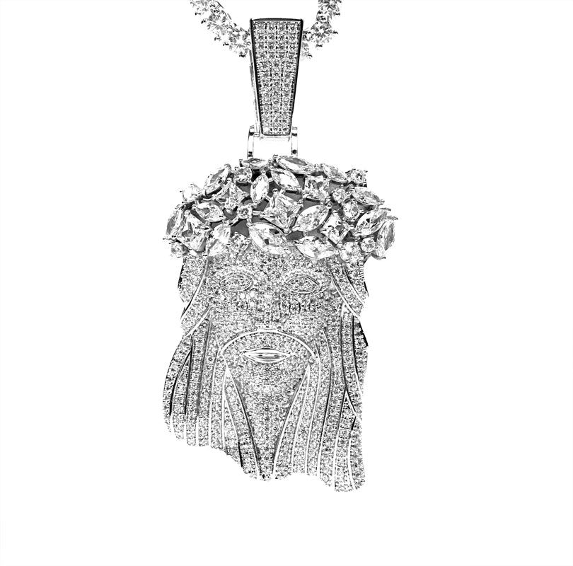 fully iced out standard jesus piece pendant necklace chain ifandco diamond vvs