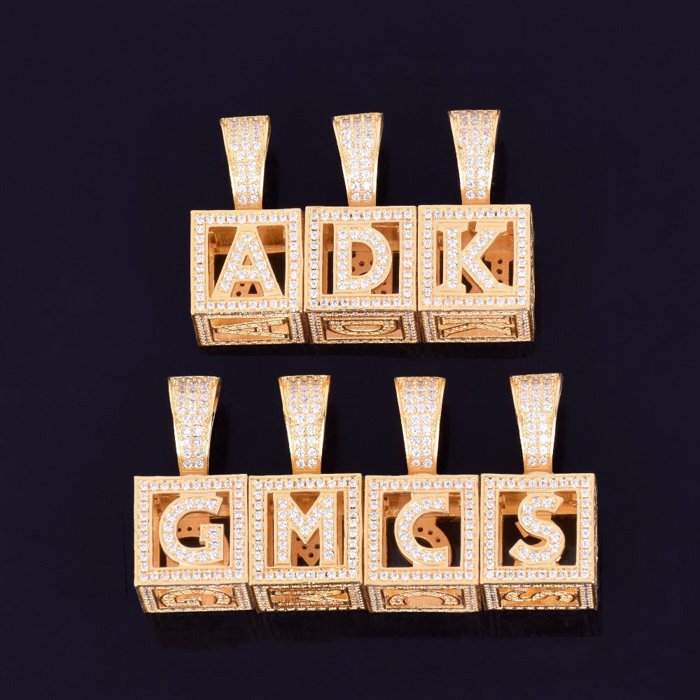 affordable hip hop custom jeweler iced out baby block letter pendant necklace chain shopgld