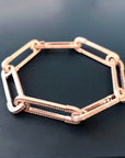Safety pin pave bracelet - Yellow Gold