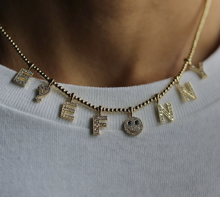 eyefunny アイファニー custom letter diamond alphabet necklace chain
