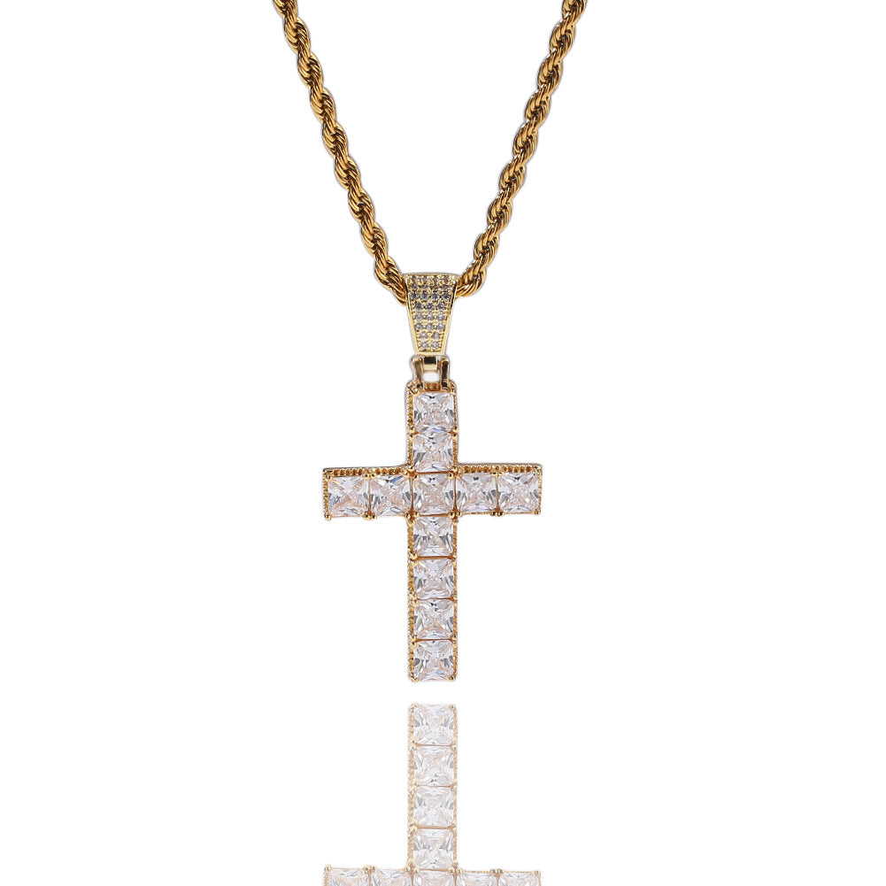 Princess cut cross pendant & necklace with free matching chain playboi carti vlone