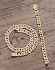 14mm rounded bubble cuban links necklace/bracelet chain 3D diamons vvs ifandco shopgld