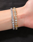 Emerald-Cut Diamond Eternity Line Tennis Bracelet in white gold travis scott