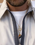 eyefunny smiling face thunder pendant necklace chain diamond jbalvin kim jones clot virgil offwhite