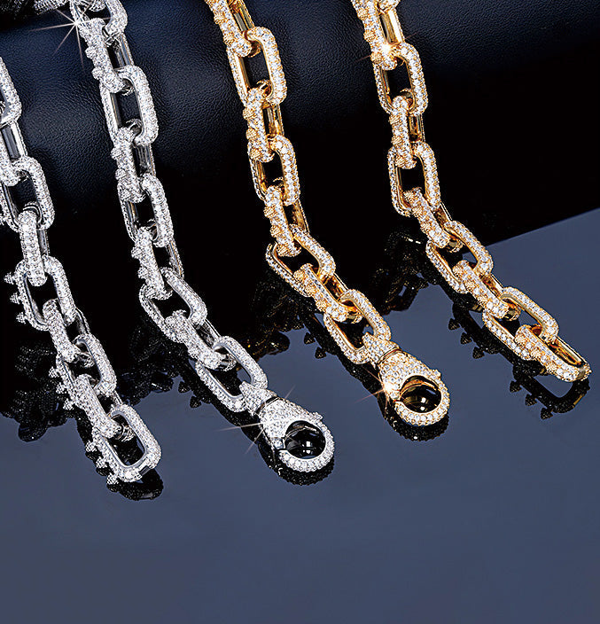 Playboi Carti spiked links necklace cuban link fully iced diamond vvs vlone asap rocky