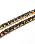Solitaire Onyx 1 Row Tennis Link Chain Hip Hop Jewelry 4mm diamond tennis link necklace rapper