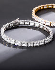 retangle radiant cut diamond tennis link necklace chain diamond white gold travis rapper hip hop jewelery jewelers celebrity