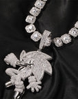 Sonic the Hedgehog Fully Iced diamond Pendant Diamond free necklace chain ifandco