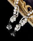asaprocky migos custom chain solitaire halo diamonds interlaced freshwater pearl links with cross barroco necklace chain
