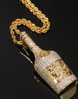 Hennessy dripped bottle pendant necklace chain saweetie my type juice world diamond gold