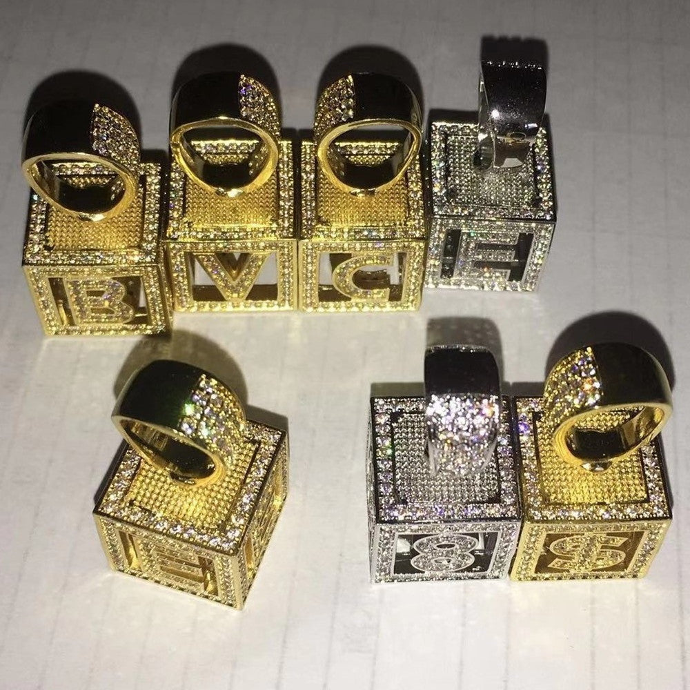 affordable hip hop custom jeweler iced out baby block letter pendant necklace chain shopgld