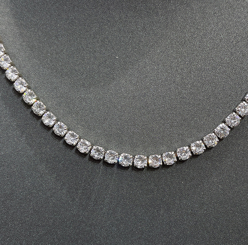 harry winston Tennis Necklace diamond 925 silver white gold diamonds