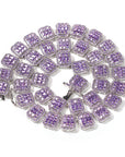 halo iced baguette travis chain white gold purple diamond diamond female bling diamond necklace chain bracelet cheapest asap rocky vlone