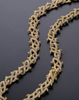 18mm Iced Barbed wire link necklace chain shopgld gold diamond