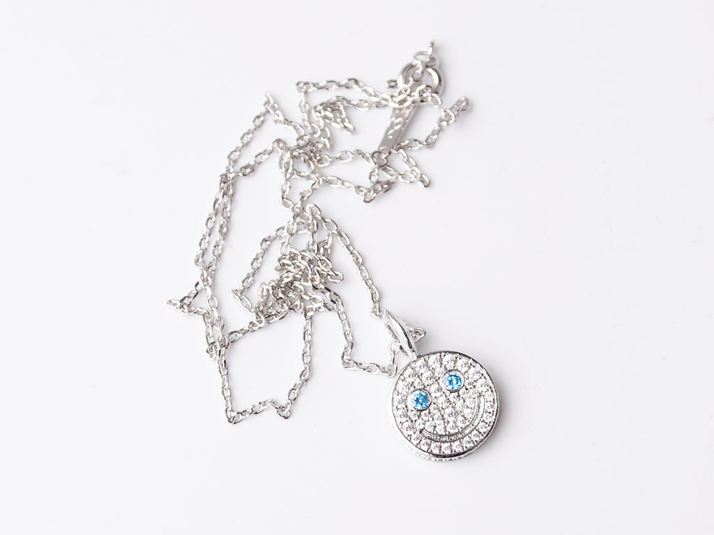 eyefunny smiling face thunder pendant necklace chain diamond jbalvin kim jones clot virgil offwhite