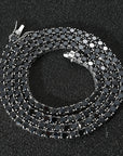 Solitaire Onyx 1 Row Tennis Link Chain Hip Hop Jewelry 4mm diamond tennis link necklace rapper